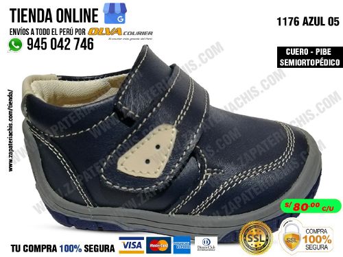 cobre Calumnia Bailarín 1176 azul 05 - Zapatos modelos pibe semiortopedico en cuero peruano para  bebe niño