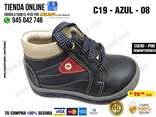 c19d azul 08 calzado en cuero para bebe