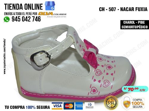 ch 507 nacar fuxia calzado en charol para bebe nina