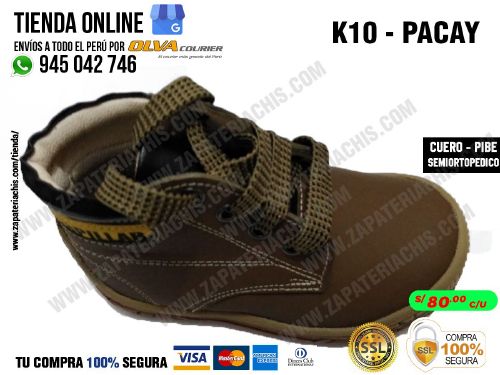 k10 pacay calzado en cuero para bebe