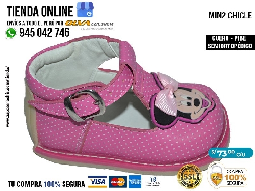 min2 chicle zapatos modelos pibe con arco ortopedico en cuero peruano para bebe nina especial primeros pasos