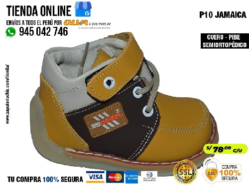 p10 jamaica zapato en cuero peruano modelo pibe semi ortopedico para tu bebe en peru