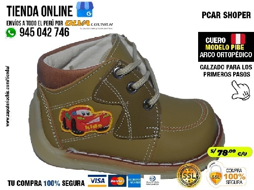 pcar shoper zapatos modelos pibe en cuero peruano nacional con arco ortopedico para tu bebe nino en peru