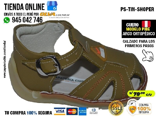 ps tin shoper sandalias en cuero peruano modelos pibe semi ortopedico para tu bebe nino en peru