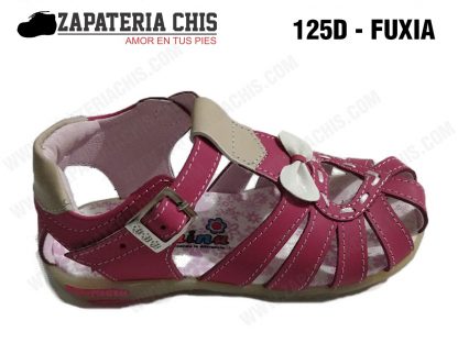 125 - FUXIA calzado en cuero para niña